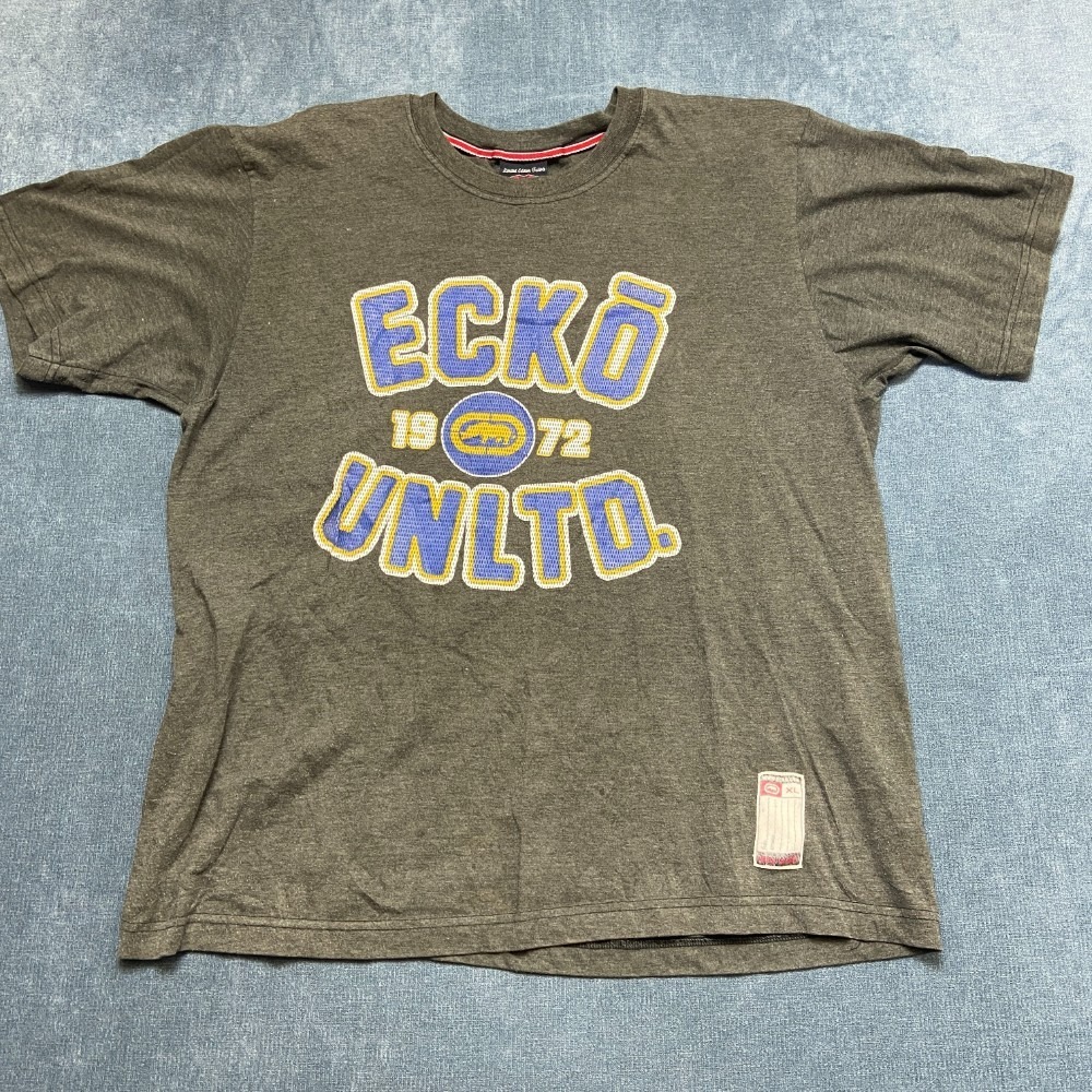 Vintage Ecko Unltd 72 T Shirt Men XL Gray Cotton Short Sleeve Crew Neck Pullover